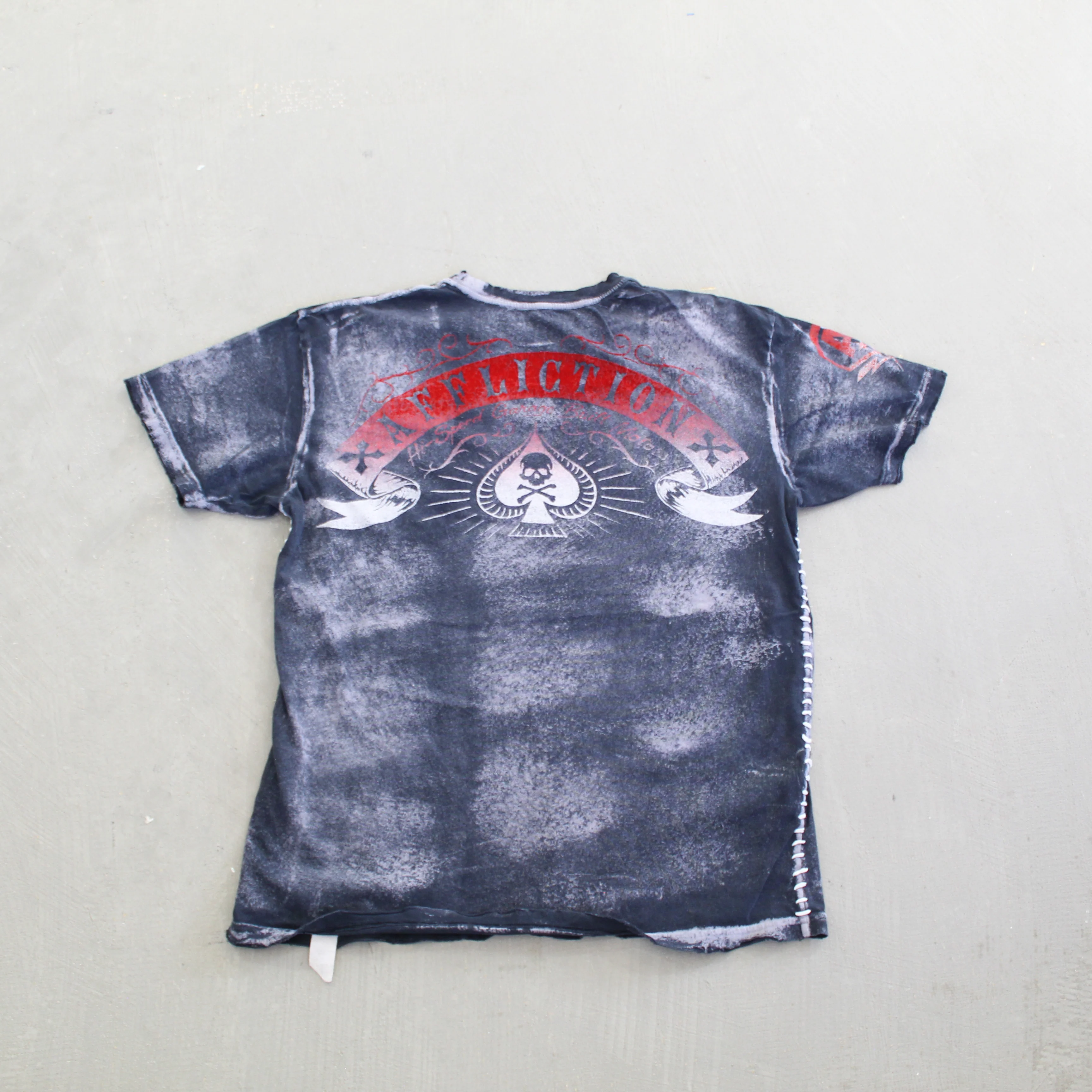 F- Vintage Affliction American Customs Graphic Stone Wash Tee - Image 3