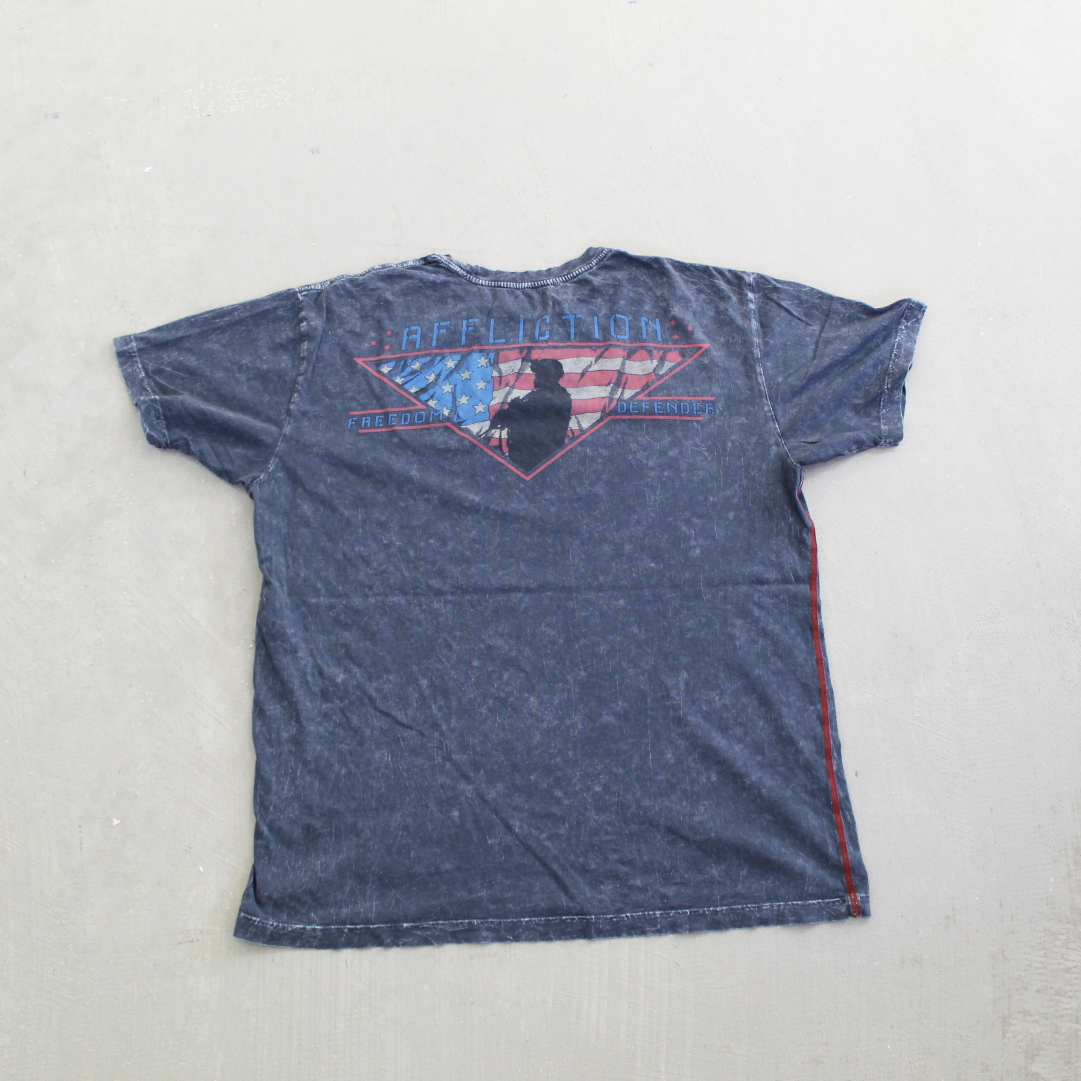 F- Vintage Affliction Freedom Defender Graphic Stone Wash Tee - Image 3