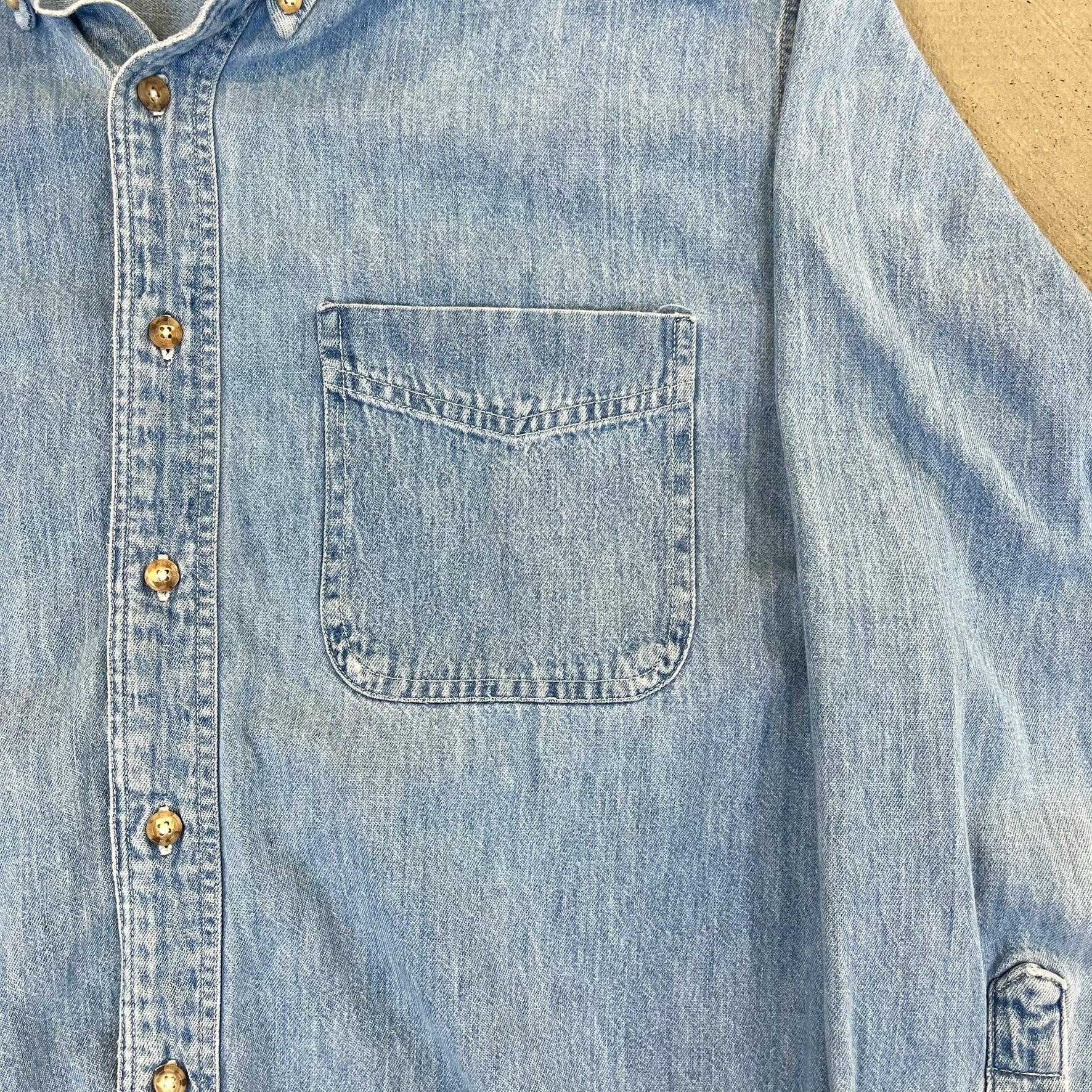 F-Vintage GAP Denim Button Down Shirt - Image 3