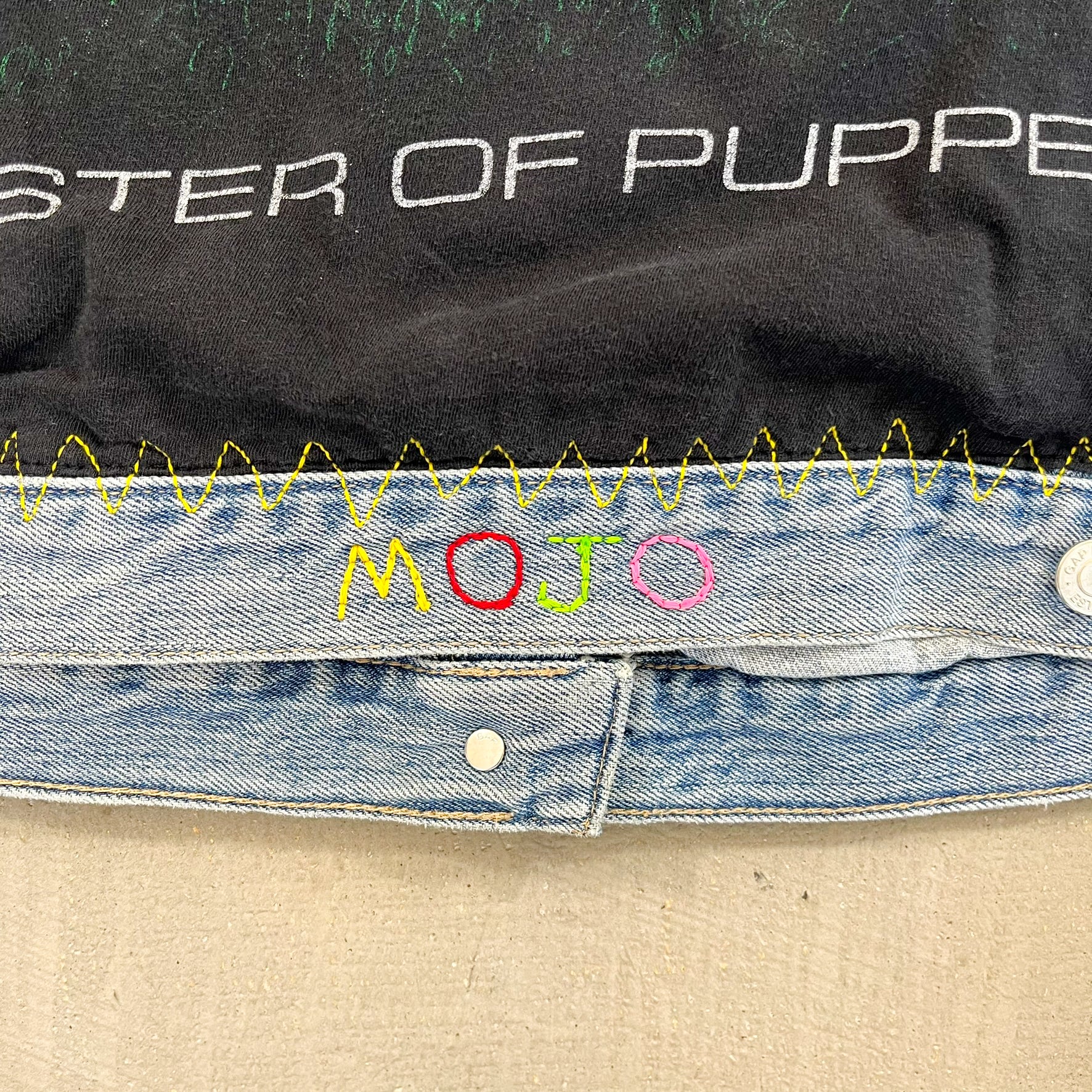 F- HOM Gap Rolling Stones/Metallica Reworked Custom Denim Jacket - Image 10