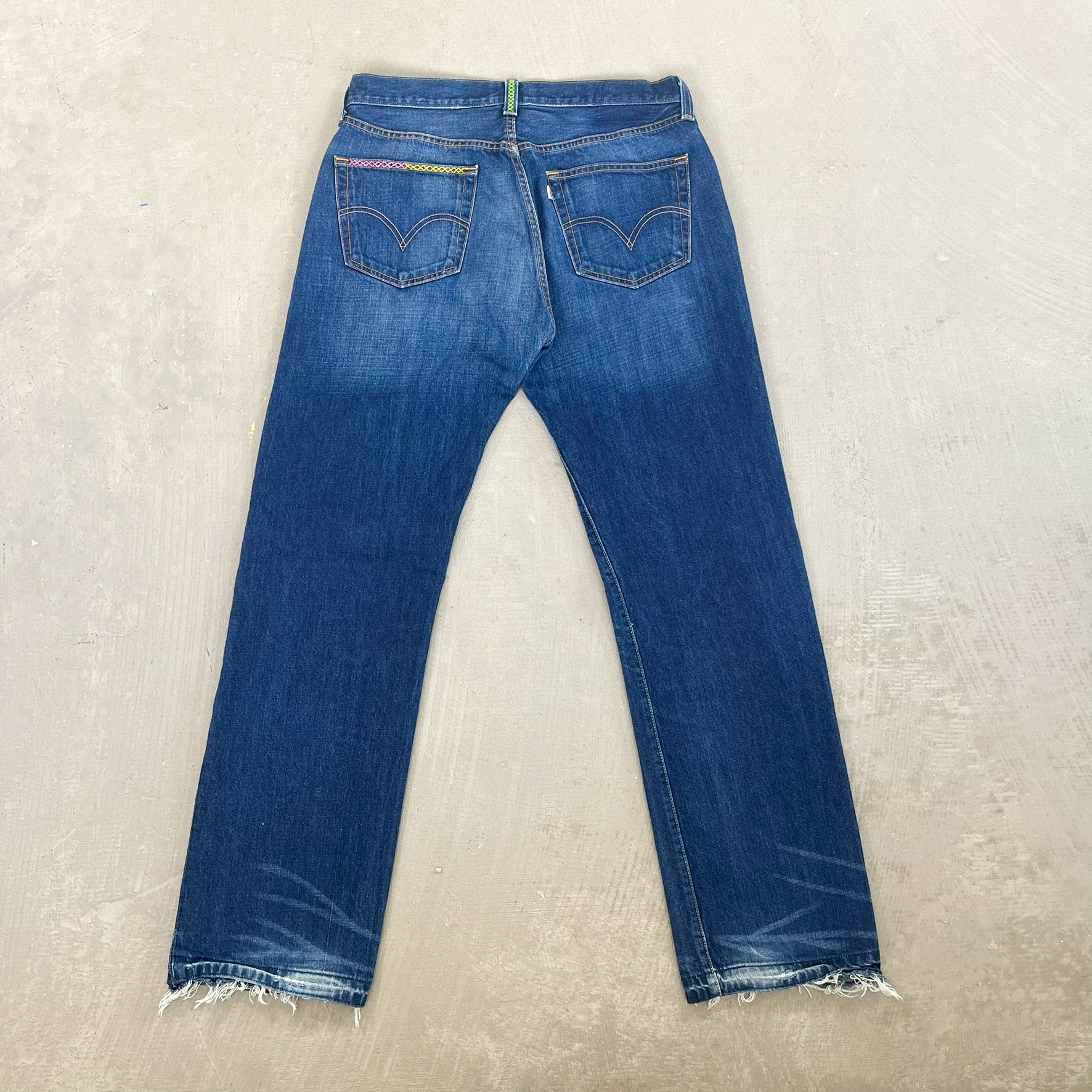F- HOM PEACE Levi's 501 Reworked Custom Jeans - Image 7