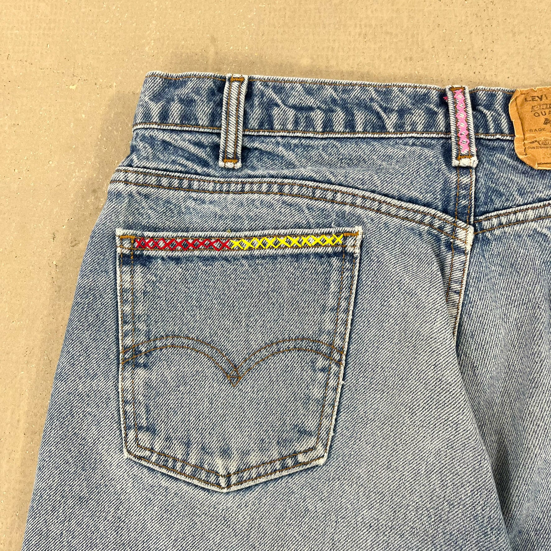 F- HOM LOVE Orange Tab Levi's 550 Reworked Custom Jeans - Image 8