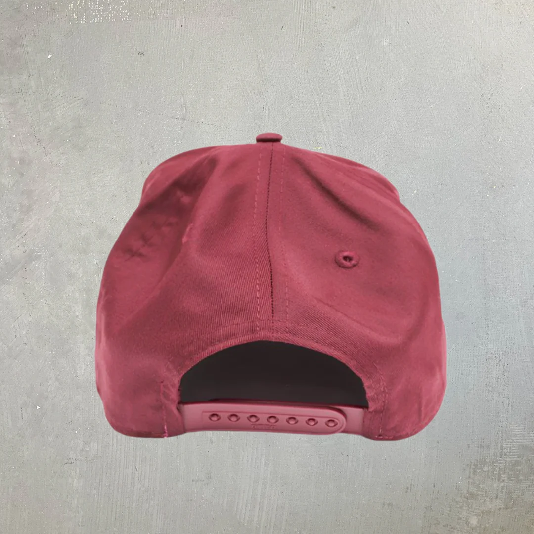 HGV Reverse Logo Burgandy 5 Panel Snapback Hat - Image 3